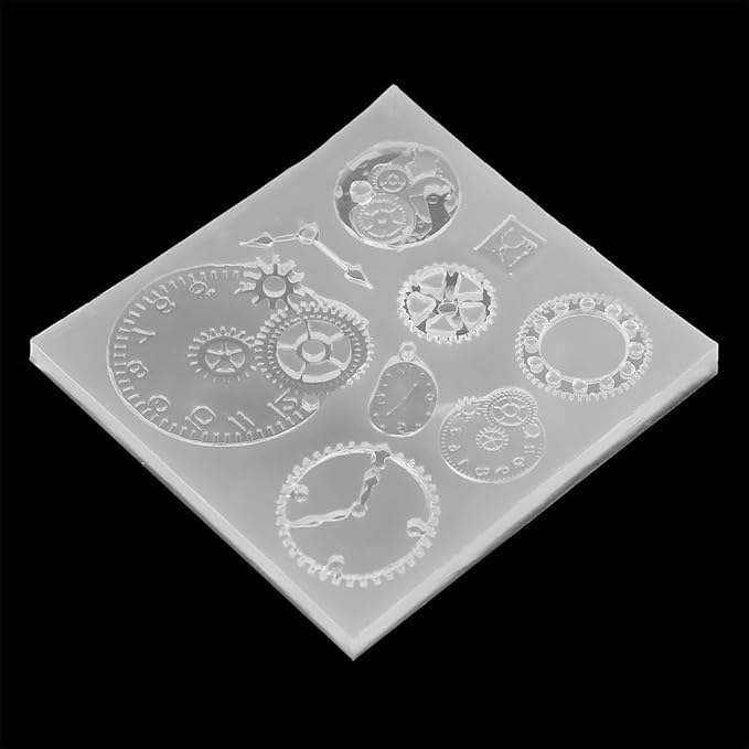 Gear Shape Silicone Mold 4 Pcs – Food Grade Fondant Mold for DIY Chocolate Cake Decorating, Resin Jewelry Crafting Kit