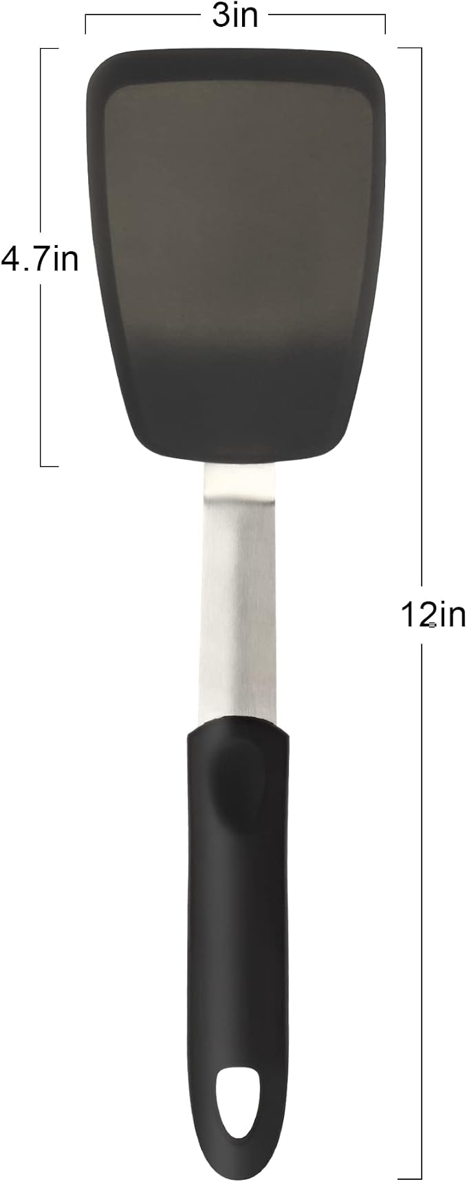 Small Silicone Spatula Turner,BPA-Free Non Scratch Cookware Safe Cooking | Mepple 600°F Heat Resistant Rubber Non-Stick Spatula for Eggs,Burgers,Crepes,Fish Flipping,Steak and More