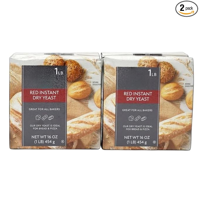 Red Instant Dry Yeast, 1 lb., 2 pk | All-natural, non-GMO, gluten-free, and certified Kosher, making it suitable for a variety of diets.