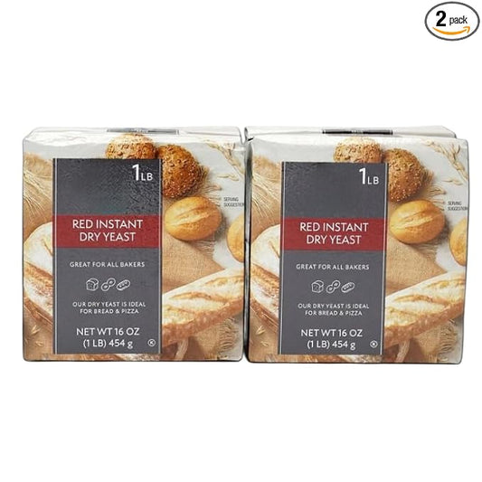 Red Instant Dry Yeast, 1 lb., 2 pk | All-natural, non-GMO, gluten-free, and certified Kosher, making it suitable for a variety of diets.