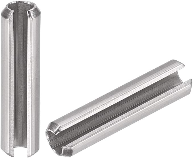 uxcell Slotted Spring Pin - M4 x 20mm 304 Stainless Steel Split Spring Roll Dowel Pins Plain Finish 20Pcs