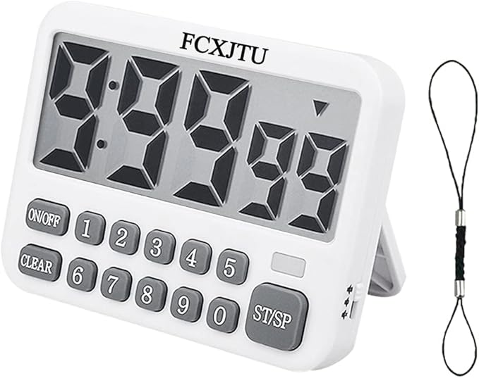 Digital Kitchen Timer, Large Display Countdown/Up Timer with Digits Directly Input, Fast Setting, Loud Alarm, ON/Off, Magnetic Back Stand for Cooking, Baking, Study