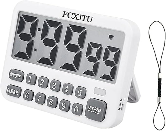 Digital Kitchen Timer, Large Display Countdown/Up Timer with Digits Directly Input, Fast Setting, Loud Alarm, ON/Off, Magnetic Back Stand for Cooking, Baking, Study