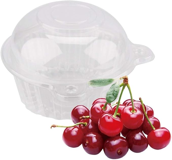 Hewnda 50 Pack Plastic Single Individual Cupcake Muffin Dome Holders Cases Boxes Cups Pods,Great for parties or cake,muffin sales