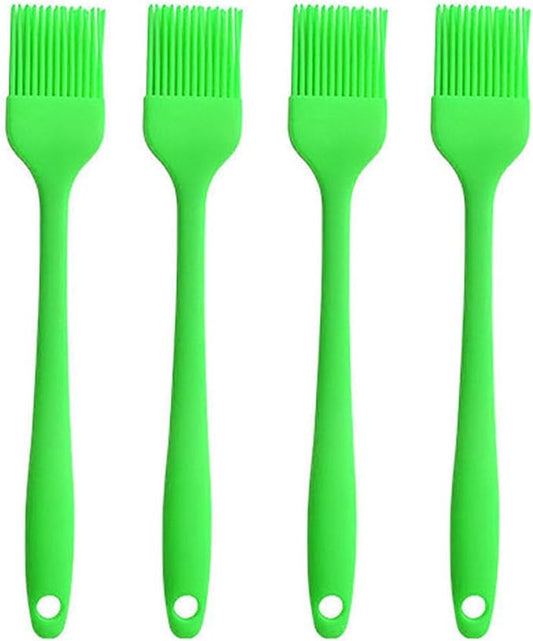 Silicone Oil brush, for BBQ Kitchen Cooking Baking and Grilling (4 PCS,green)