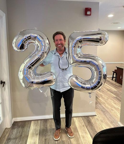 Silver Number 19 Balloon 40 inch, 19 Number Balloons, 19th Silver Birthday Decorations for Girls Boys Kids, 19 Year Old Silver Party Supplies