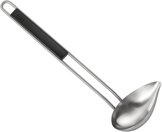 Kuhn Rikon Essential Sauce Ladle – Stainless Steel Bowl with Comfortable Handle for Serving Sauces, Gravies & Soups