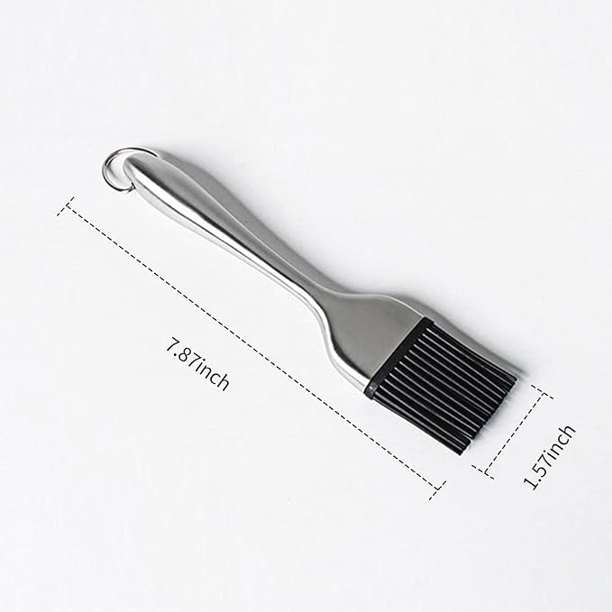 BBQ Grill Basting Brush Silicone Cooking Pastry Brush with Stainless Steel Handle Heat 230 Degree for Sauce Marinade Steak Meat 20cm