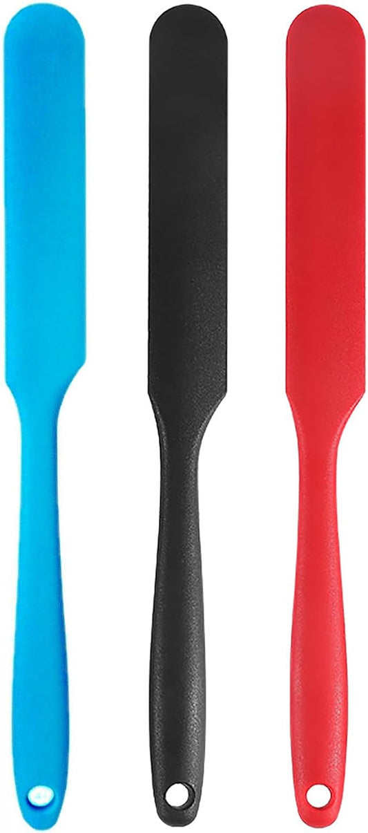 3 Pcs Jar Spatula,Sourdough Spatula with Long Handle,Silicone Skinny Spatulas Scraper for Jars