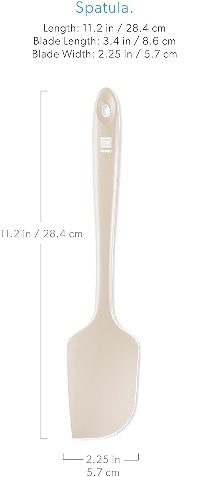 DI ORO Silicone Spatula - 600°F Heat-Resistant Rubber Kitchen Spatula for Baking, Scraping, & Mixing - BPA Free Nonstick Cookware Safe Flexible Utensil for Cooking - Dishwasher Safe (Clay)