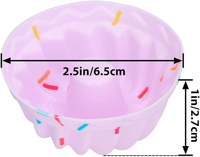 Reusable Silicone Baking Cups, 20Pcs Small Cake Cup Muffin Baking Cups Nonstick Cupcake Liners Fancy Dessert Tray Thread Set