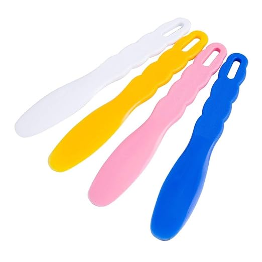 BONEW 6pcs Assorted Dental Lab Plastic Mixing Spatula for Impression Material Alginate