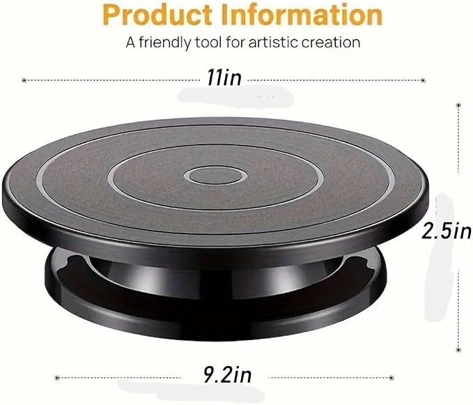 Cake Decorating Turntable,Cake Decorating Supplies Revolving (Black)