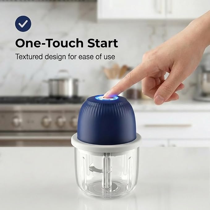 Electric Garlic Chopper, Portable Mini Food Processor, Upgrade Cordless Chopper for Home Cooking, Rechargeable Onion Chopper for Kitchen Users (2)