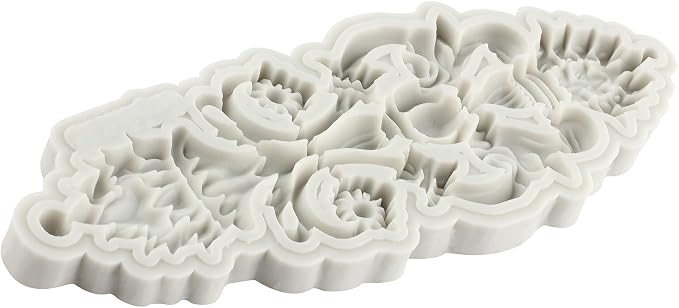Baroque Style Curlicues Scroll Lace Silicone Fondant Molds Relief Flower Mold Filigree Mold For Cake Decorating Cupcake Topper Candy Chocolate Gum Paste Polymer Clay