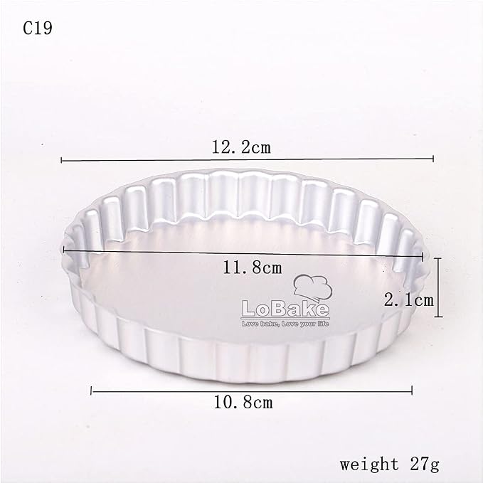 LoBake 10pcs per lot Various Design Fluted Edge Wavy Flower Cup Boat Round Shape Aluminium Tart Mould Jelly Pudding Cup Cupcake Mold Baking (C19)