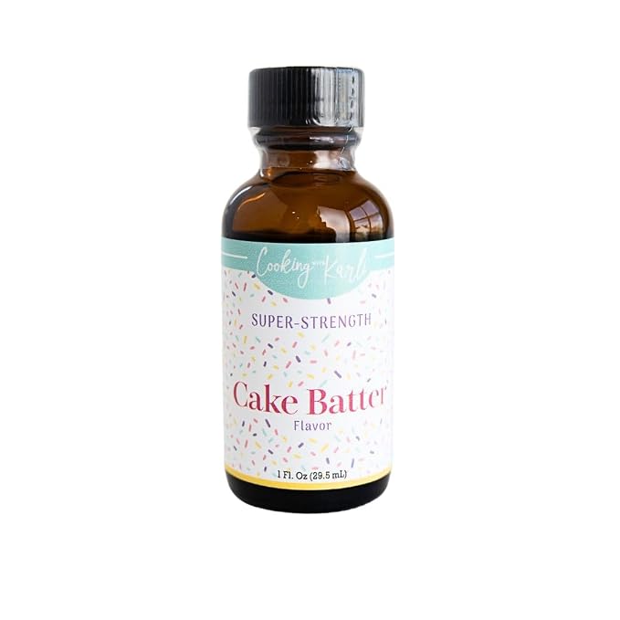 Cooking with Karli Super-Strength Cake Batter Flavoring – Gluten Free & Sugar Free – Bold, Buttery Birthday Cake Flavor – Ideal for Cookies, Frosting, Candies & More – 1 oz Bottle