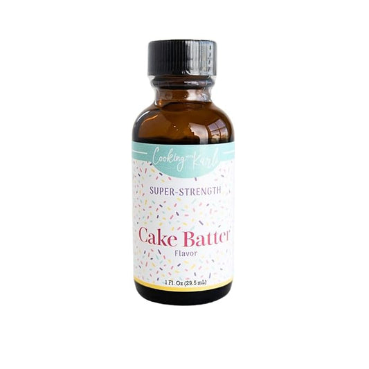 Cooking with Karli Super-Strength Cake Batter Flavoring – Gluten Free & Sugar Free – Bold, Buttery Birthday Cake Flavor – Ideal for Cookies, Frosting, Candies & More – 1 oz Bottle