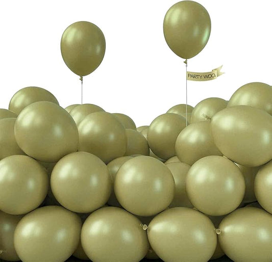 PartyWoo Sage Green Balloons 100pcs 5 Inch Olive Boho Green Latex Balloons for Birthday Baby Shower Graduation Wedding Dinosaur Jungle Golf Football Baseball Theme Party Decorations Green-F11