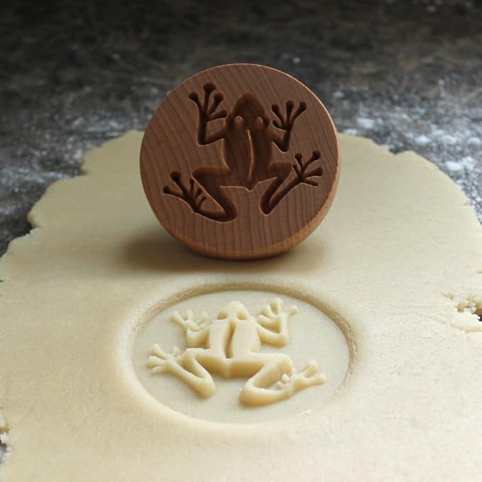 Wood Cookie Stamp, 2.5 Inch (Frog CS-072)