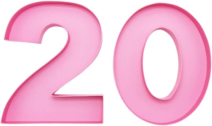 12inch Cardboard Number Fillable Food Tray Box for Charcuterie, Cupcake Arrangement, Birthday Anniversary (Pink, 20)