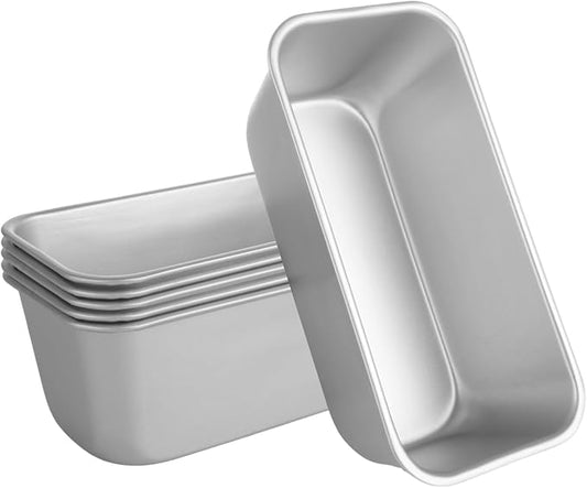 AKOLAFE 6 Pack Aluminum Loaf Pans 8x4 Inch Banana Bread Pan for Homemade Bread Baking Pan for Oven 2.8” Deep Metal Meatloaf Pan Sandwich Bread Loaf Pans for Baking Bread Tins for Baking Meat Loaf Cake