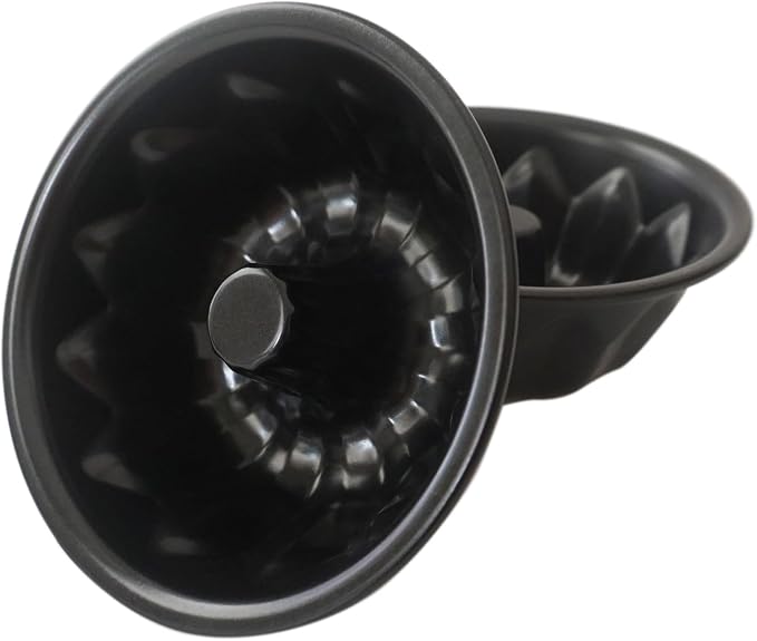 4 Inch Small Buntz Cake Pan, Special Fluted Tube Cake Pans, Nonstick Individual Kugelhopf Molds - Black, 4Pcs