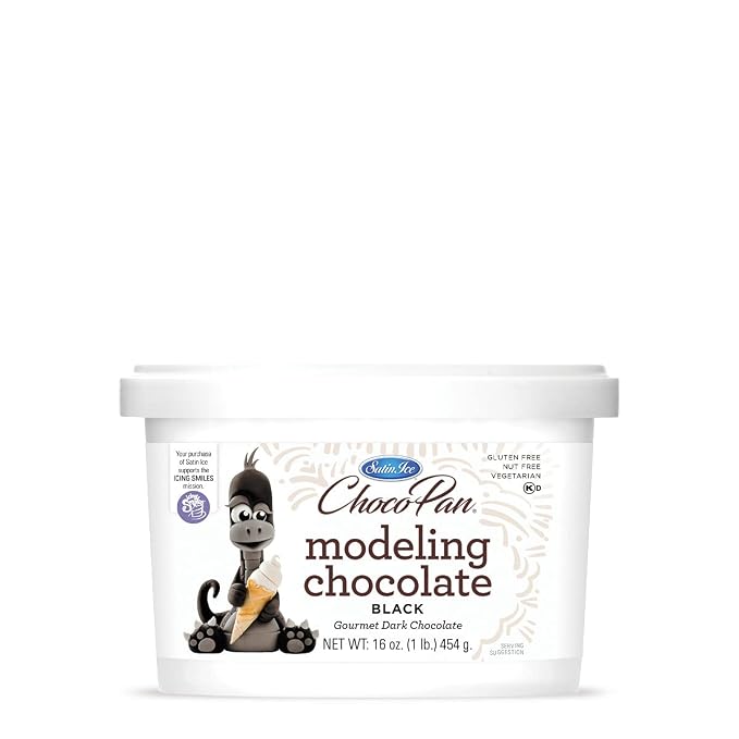 Satin Ice ChocoPan Black Modeling Chocolate (1 Pound) For Cake Decorating