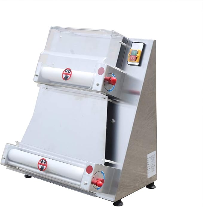 Pizza Dough Roller Sheeter, Max 16" Automatic Commercial Dough Roller Sheeter, 110V 370W Electric Pizza Dough Roller Stainless Steel, Suitable for Noodle Pizza Bread and Pasta Maker Equipment