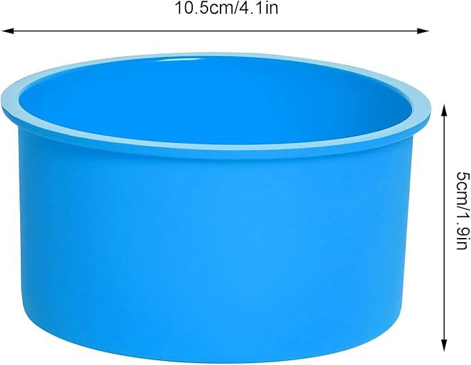 12pcs Silicone Cake Mold Baking Round Cake Molds 4 Inch Non-Stick Baking Pan Kitchen Silicone Cake Molds for Baking (Blue, 4inch)