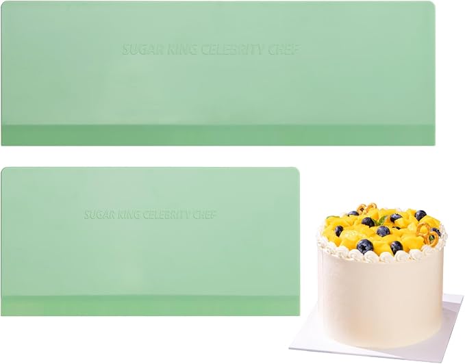 KALAIEN Cake Scraper, 2PCS Plastic Cake Decorating Comb Scraper,Icing Smoother Set For Buttercream Icing Cake Baking Tools