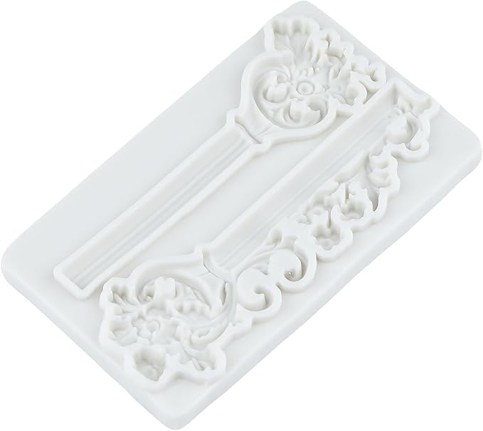 Roman Column Silicone Fondant Mold Baroque Relief Flower Pillars Molds for Cake Decorating Chocolate Cupcake Topper Candy Polymer Clay Gum Paste