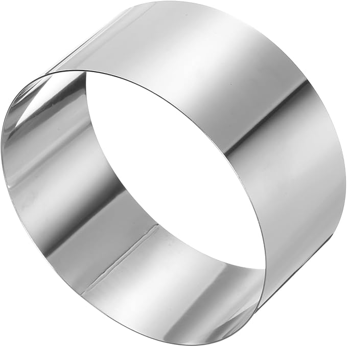 HARFINGTON Round Cake Ring 6 x 2.75 Inch Seamless Stainless Steel Pastry Mousse Dessert Ring Mirror Coating for Baking Cooking Making Tool