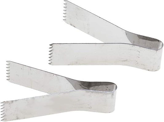 Tredoni 2pcs | 2.4" Pastry Tongs - Maamul Cookie Maker & Service - Dough Scraper Press, Stainless Steel