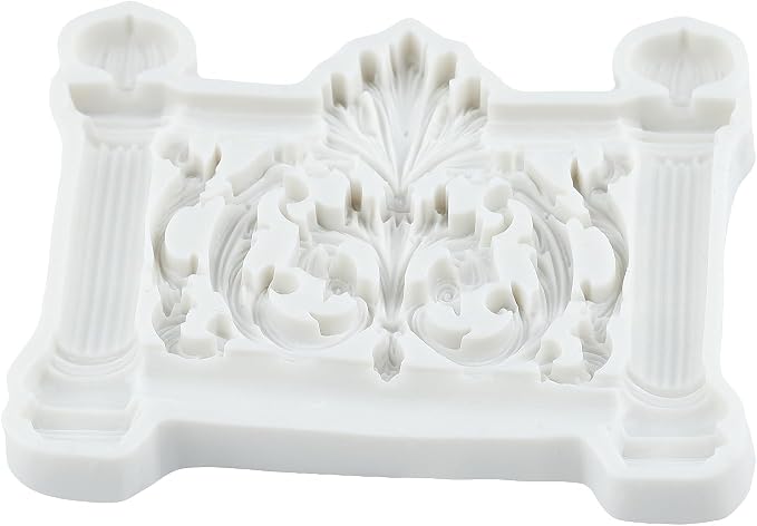 Baroque Roman Column Scroll Relief Silicone Mold Roman Column Fondant Molds for Cake Decorating Chocolate Cupcake Topper Candy Polymer Clay Gum Paste