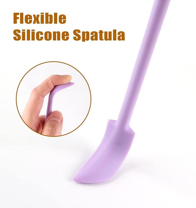 Silicone Spatula Set (3Pcs) - Mini Scraper Tool for Beauty & Food - Reach Every Last Drop, Multi-Size Spatulas for Makeup Jars, Lotion Bottles & Kitchen Containers