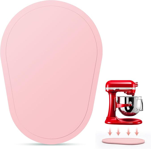 Mixer Slider Compatible with 5.5-8 QT Kitchen Aid Stand Mixers, Kitchen Countertop Storage Mover Sliding Caddy Mixer Slider Mat for Kitchen Aid Stand Mixer Accessories Attachment (Pink)