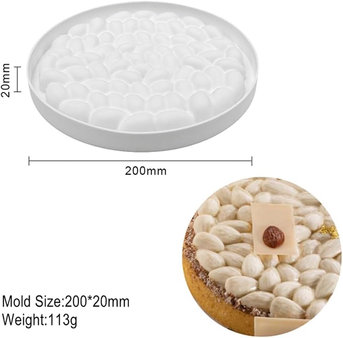 mostsom Silicone Molds Almond Chocolate Mold Candy Molds for Baking Sweet Treats,Cake Handmade Soap Candles for Christmas Party, Home Baking (Almonds F1_8x8x0.8 inch)