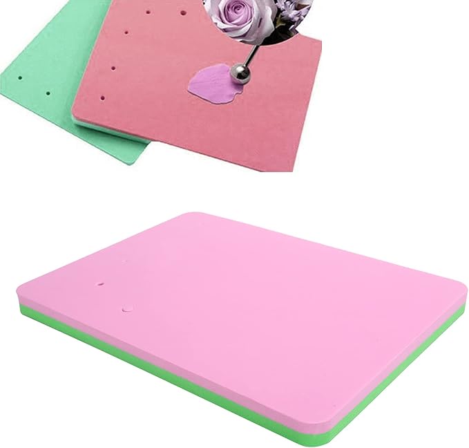 Fondant Sponge Pad with 5 Holes,Rectangular Fondant Cake Flower Drying Mat Modeling Tool with Soft Cleanings Kit