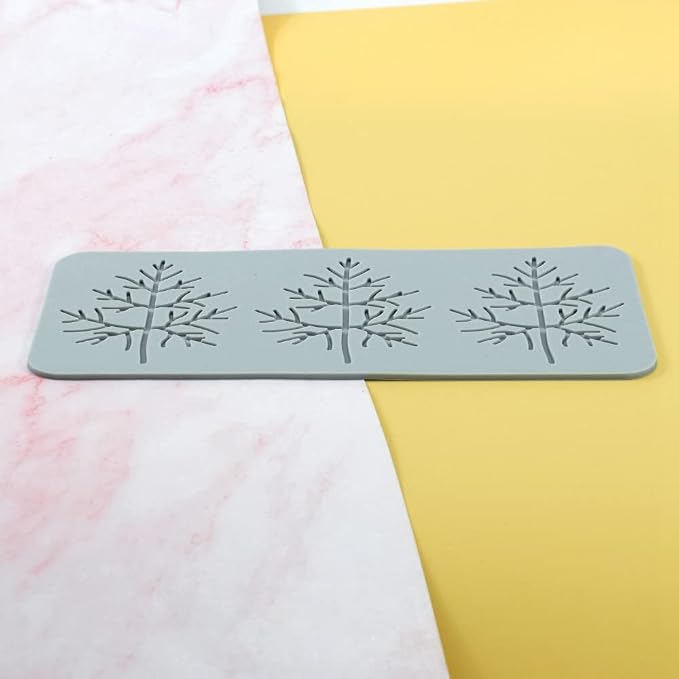 TUKE 3D Leaves Silicone Molds Flower Cake Fondant Mat Bee Leaf Pastry Moulds Rose Impression Chocolate Hollow Lace Mold (Leaf_9.96x4.08x0.12inch_J)