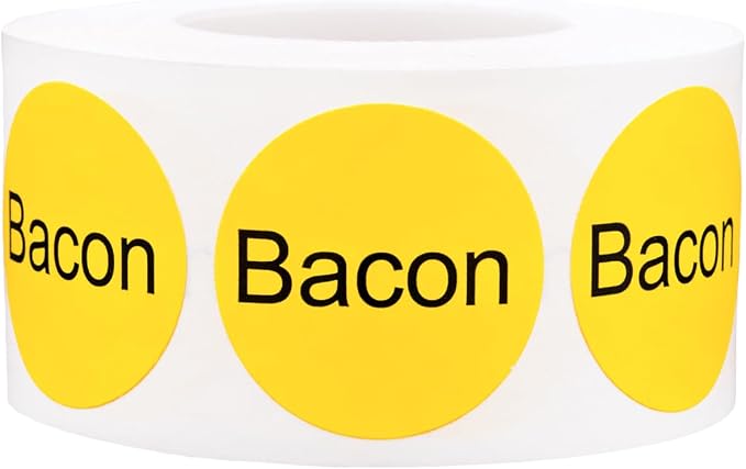 Bacon Deli Labels 1 Inch 500 Total Adhesive Labels