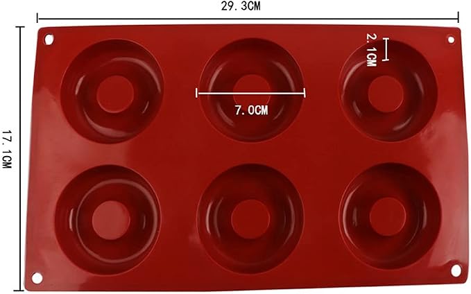 6 Cavity Donut Mold Silicone Non-stick Baking Tray Heat-resistant Reusable Folded Donuts Maker Colorful Soft Dessert Making Tool