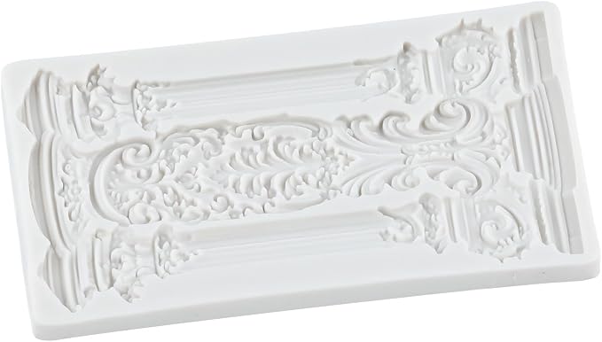 European Vintage Roman Column Silicone Mold Baroque Relief Pattern Pillar Fondant Molds for Cake Decorating Cupcake Topper Candy Polymer Clay Chocolate Gum Paste