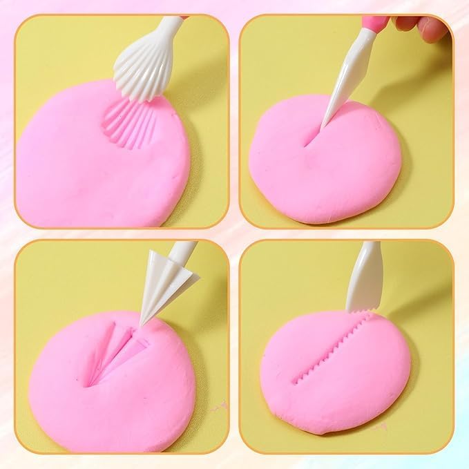 9PCS Clay Tools for Kids & Adult, UUSYCUN Plastic Air Dry Clay Tool Kit, Double-Head Sculpting Tools for Pottery, Polymer, Air Dry Clay, Modeling, Shaping, Cake Decoration