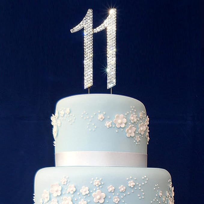 11 cake topper Premium Bling Rhinestone Diamond Gems for Birthday or Anniversary Party Decoration Ideas