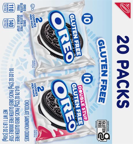 OREO Gluten Free Original & Double Stuf Chocolate Sandwich Cookies Variety Pack, Gluten Free Cookies, 20 Count (Pack of 4)