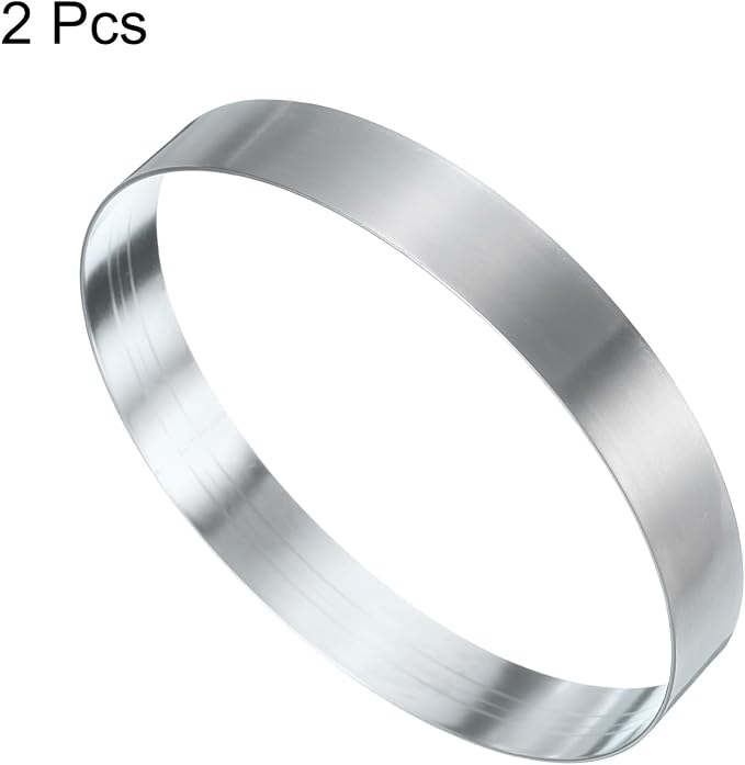 HARFINGTON 2Pcs Round Cake Ring 4.72 x 1 Inch Seamless Stainless Steel Pastry Mousse Dessert Ring Mirror Coating for Baking Cooking English Muffins Crumpet Making Tool