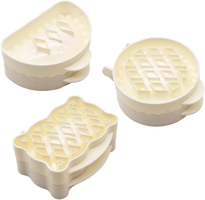 Christmas Pie Mold, 3PCS Apple Pie Press with Non-Stick Coating, ABS Handheld Turnover Maker for Pies Cookies Pastries, Holiday Baking Supplies