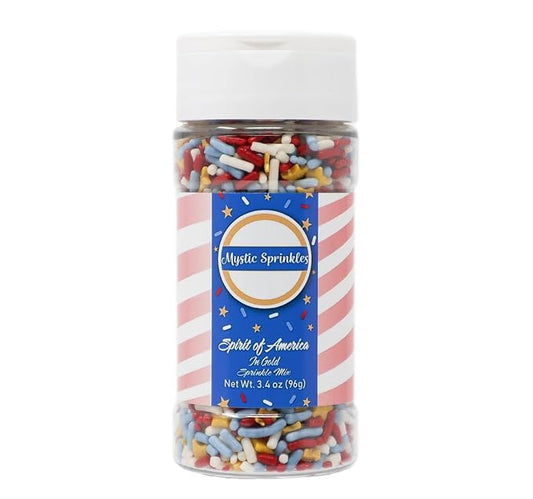 Mystic Sprinkles Fourth of July Sprinkles Mixes (Spirit of America In Gold Sprinkle Mix 3.4oz)