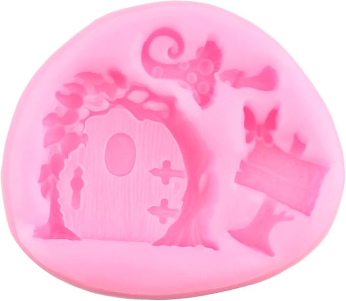Mujiang Enchanted Vintage Fairy Garden Fairy Gnome Home Door Silicone Fondant Mold For Cake Decorating Chocolate Candy Clay Gumpaste Set Of 4